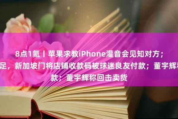 8点1氪丨苹果求教iPhone灌音会见知对方；“助攻”国足，新加坡门将店铺收款码被球迷良友付款；董宇辉称回击卖货