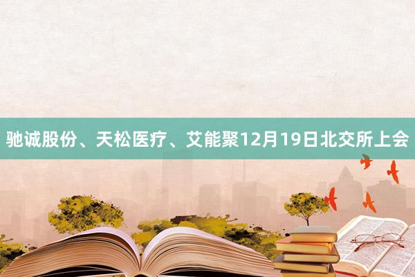 驰诚股份、天松医疗、艾能聚12月19日北交所上会