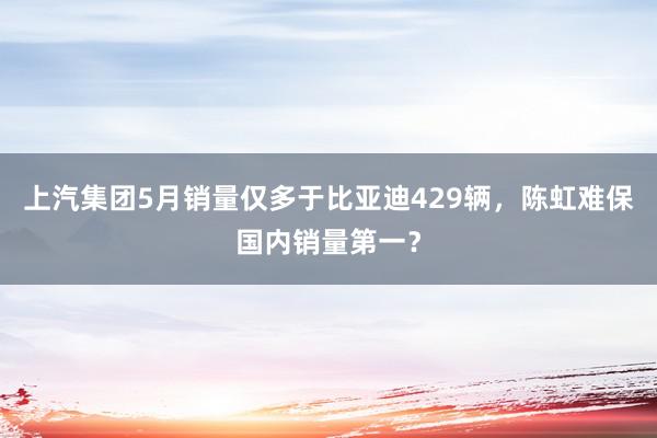 上汽集团5月销量仅多于比亚迪429辆，陈虹难保国内销量第一？