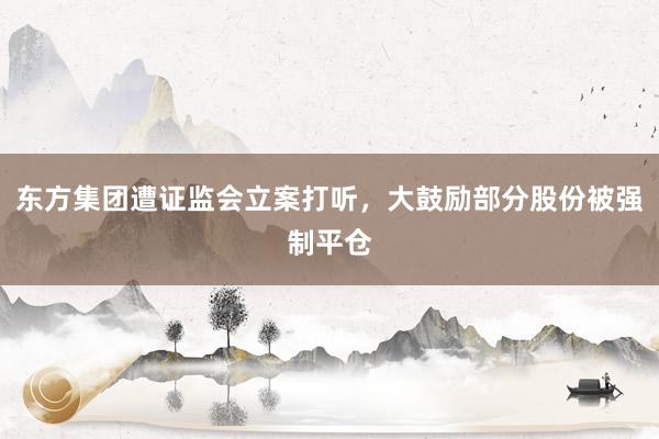 东方集团遭证监会立案打听，大鼓励部分股份被强制平仓