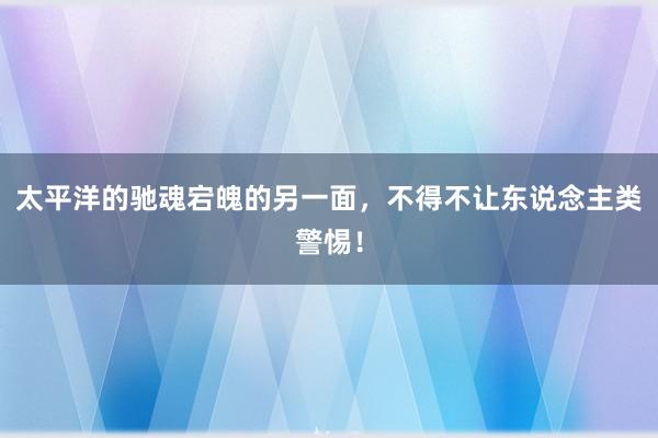 太平洋的驰魂宕魄的另一面，不得不让东说念主类警惕！