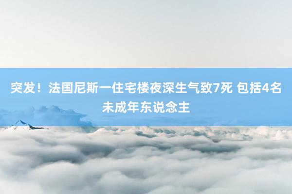 突发！法国尼斯一住宅楼夜深生气致7死 包括4名未成年东说念主